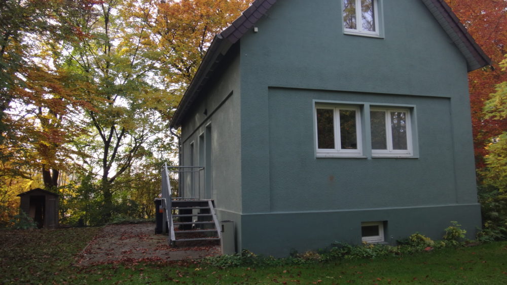 Bild Grünes Haus im Herbst