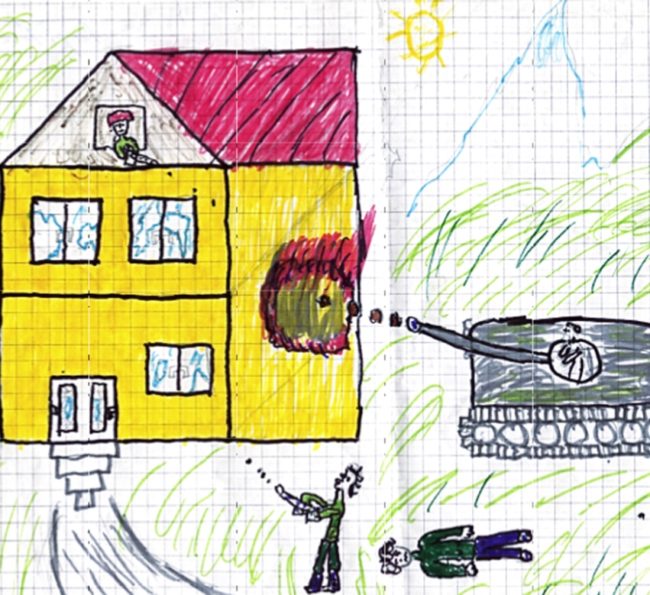 zeichnung Panzer gewalt